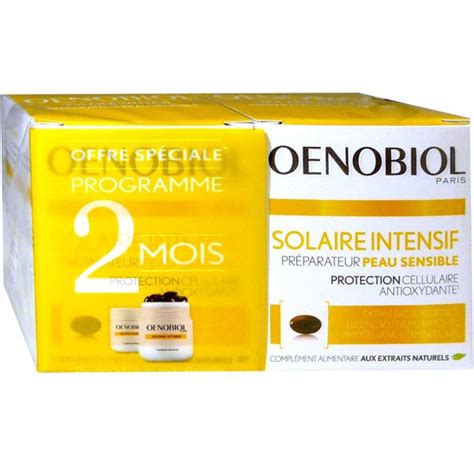 Oenobiol Solaire Intensif Préparateur Peau Sensible 2x30 Capsules