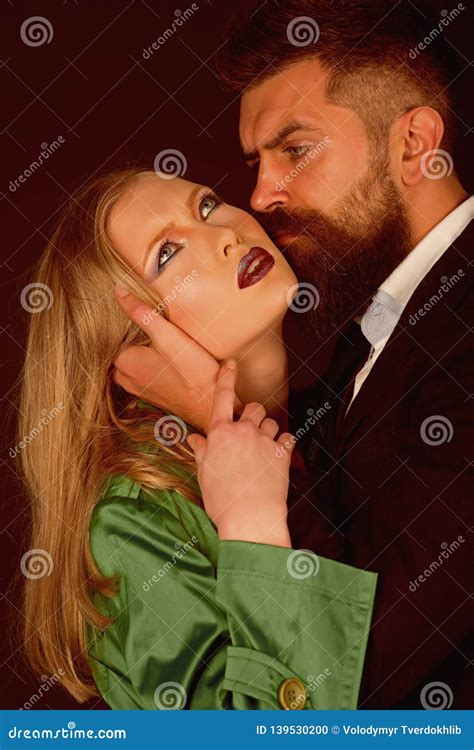 Feeling Of Emotional Closeness Style Icons Couple In Love Bearded Man Hug Woman With Long