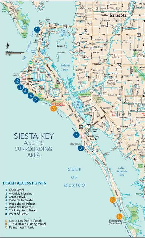 Siesta Key Florida Area Map
