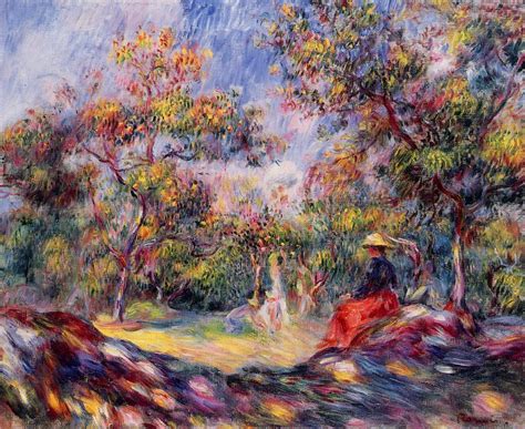 Woman In A Landscape Pierre Auguste Renoir