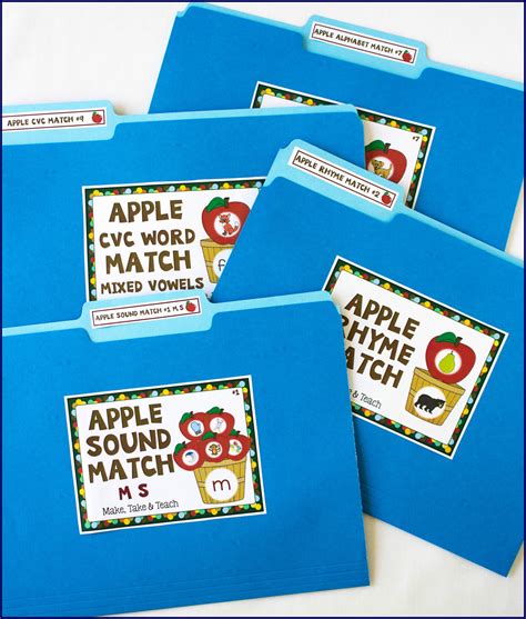 Apple Themed File Folder Activities For Early Literacy