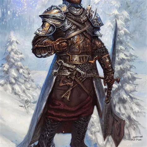 Winter Knight As A Fantasy Dandd Character Portrait Art Stable