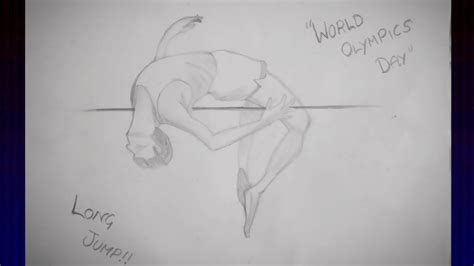 World Olympics Day Drawinglong Jump Drawingeasy Pencil Drawing