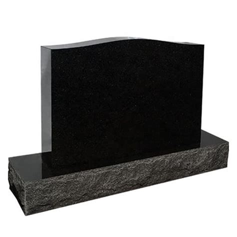 Customized Serp Top Black Granite Upright Headstone Samistone