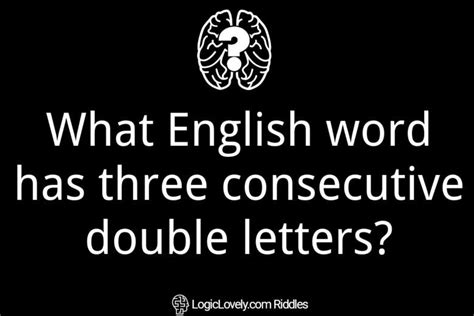 What English Word Has Three Consecutive Double Letters Logic Lovely