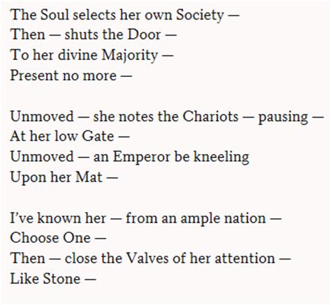 Poem Analysis The Soul Selects Her Own Society By Emily Dickinson
