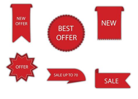 Premium Vector Different Sale Red Ribbons Flat Icon Set
