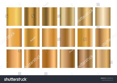 Set Golden Gradients Gold Metals Collection Stock Vector Royalty Free