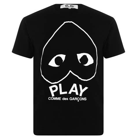 Comme Des Garcons Play Large Black Heart T Shirt Men Regular Fit