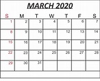 March 2020 Calendar Excel Sheet | Free Printable Calendar