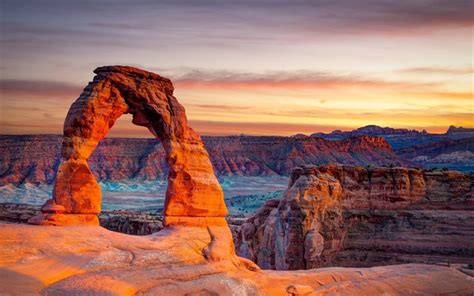 Download Wallpapers Red Rocks Canyon Sunset Sandstone Arches
