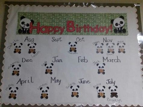 Panda Birthday Board Preschool Birthday Board Preschool Birthday