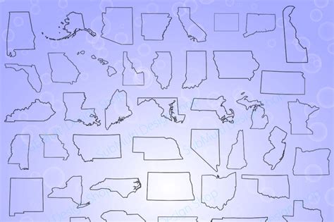 50 United States Map Outline Vector By Arcsmultidesignsshop