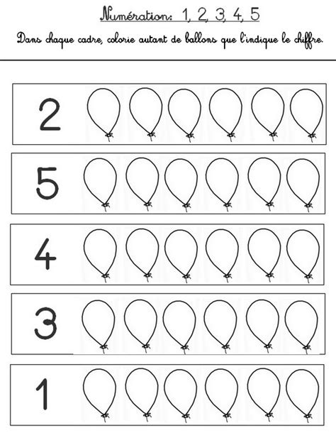 Jeu à Imprimer Activites Maternelle Carnaval Numération Colorie De 1