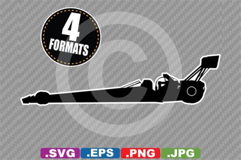 Top Fuel Dragster Race Car Silhouette Graphic By Idrawsilhouettes