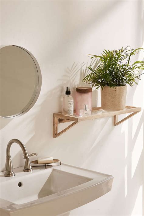A bathroom shelf can be a very useful feature, especially when the storage is limited in the room. Mira Pressed Glass Shelf | Glass shelves, Bathroom ...
