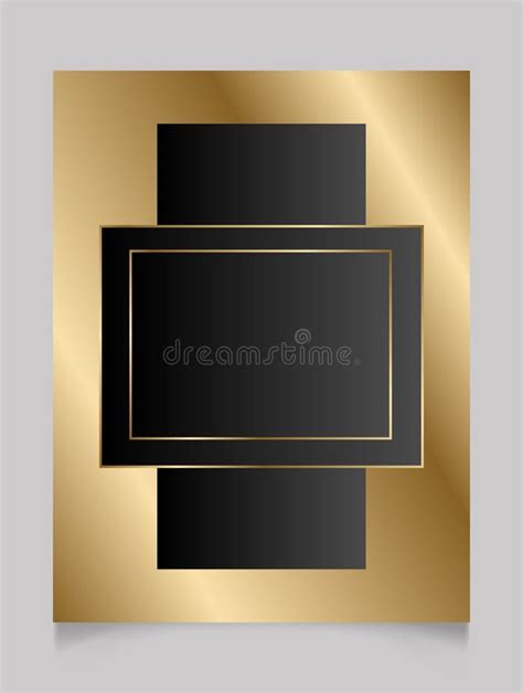 Golden Shiny Glowing Blank Frame Stock Vector Illustration Of Black Modern