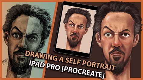 Digital Art Drawing A Self Portrait With Ipad Pro Using Procreate