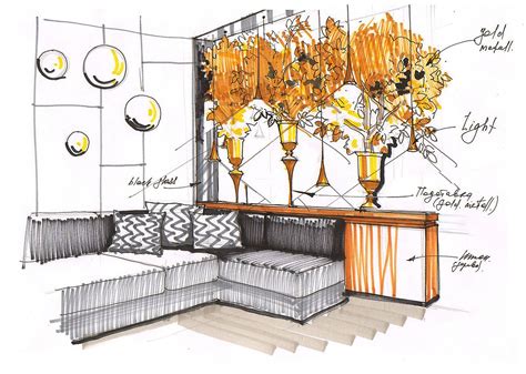 Conceptual Sketch For Zaza Night Club Interior Renovation Interior