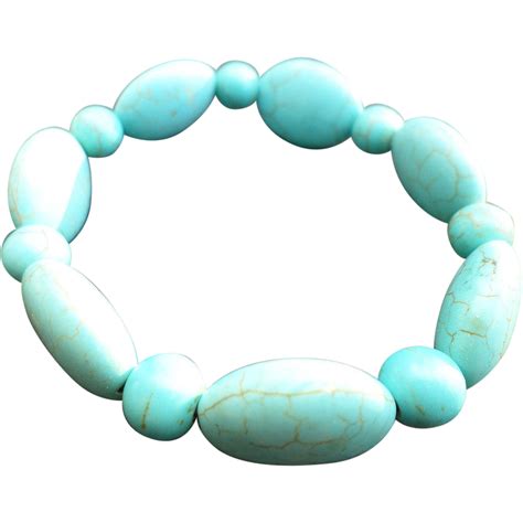 Howlite Turquoise Stretch Bracelet From Cheriescollectibletreasures On