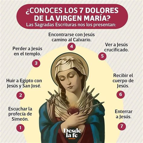 Rosario De Los 7 Dolores Se Reza Un Padrenuestro Y Siete Ave Marías Por Cada Dolor De La
