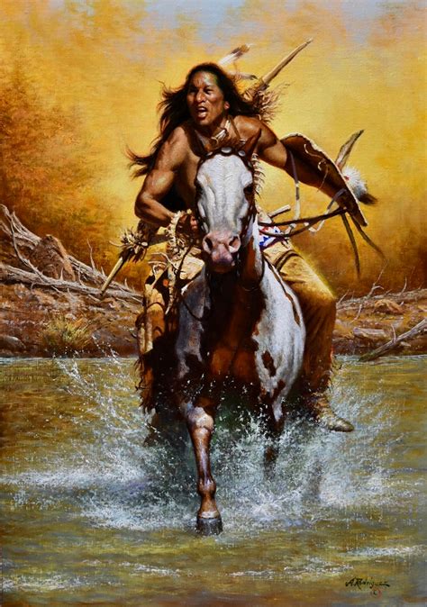 All Out Pursuit Oil By Alfredo Rodriguez Kp Native American Warrior