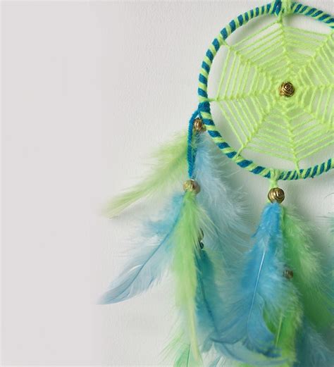 Buy Green And Blue Wool Neon Dream Catcher By Rooh Dream Catchers Online