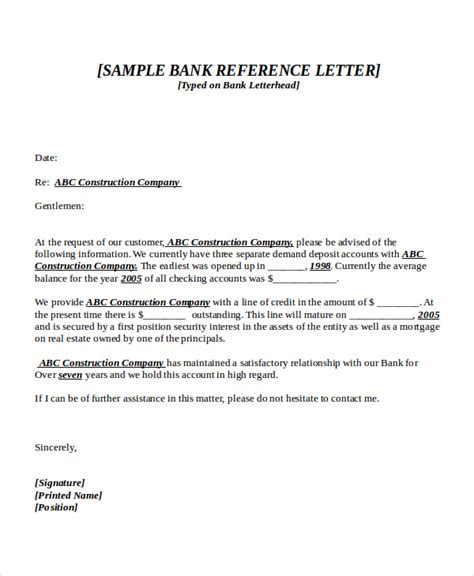 13 Sample Bank Reference Letter Templates Pdf Doc