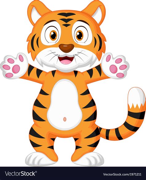 Cute Baby Tiger Cartoon Royalty Free Vector Image