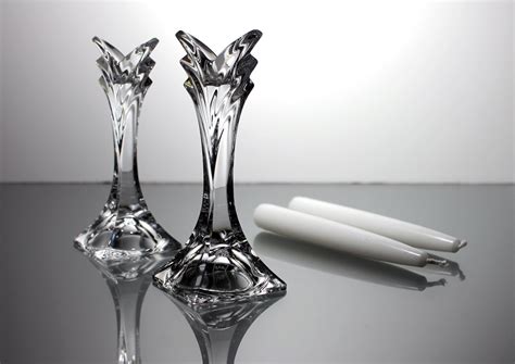 Mikasa Crystal Candlesticks Deco Tware 5 Inch Tall Candle