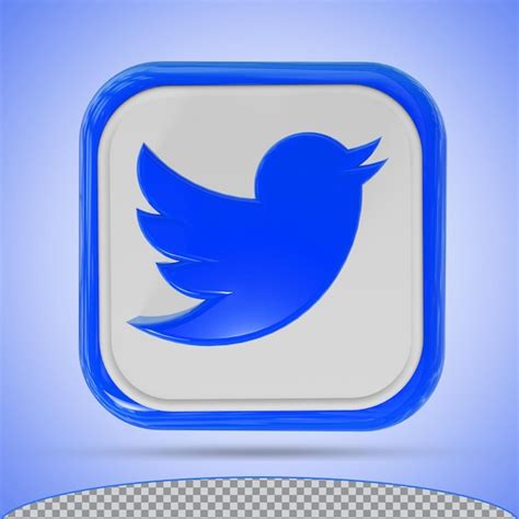 Logotipo De Twitter 3d En Color Azul De Estilo Moderno Para Logotipos