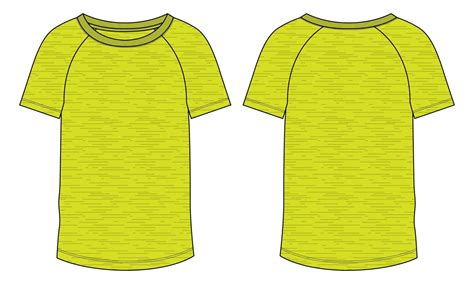 T Shirt Technical Fashion Flat Sketch Vector Illustration Template