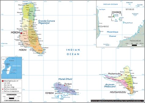 Comoros Political Wall Map By Graphiogre Mapsales