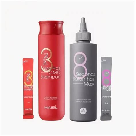 Masil 3 salon hair cmc shampoo 8 мл. Маска для быстрого восстановления волос (пробник), MASIL 8 ...