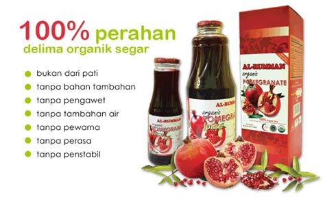 Olive house pomegranate juice can be puchase in 200ml and 1 liter bottle and dibs pomegranate in 350ml bottle. Jus Delima Organik Al-Rumman: Khasiat Buah Delima