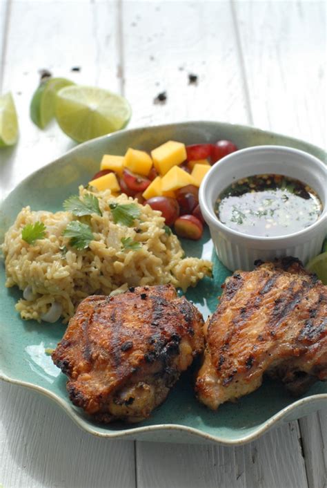 Coconut chicken curry slow cooker recipe: Grilled Thai-Style Chicken Thighs with Sweet-Spicy Dipping ...