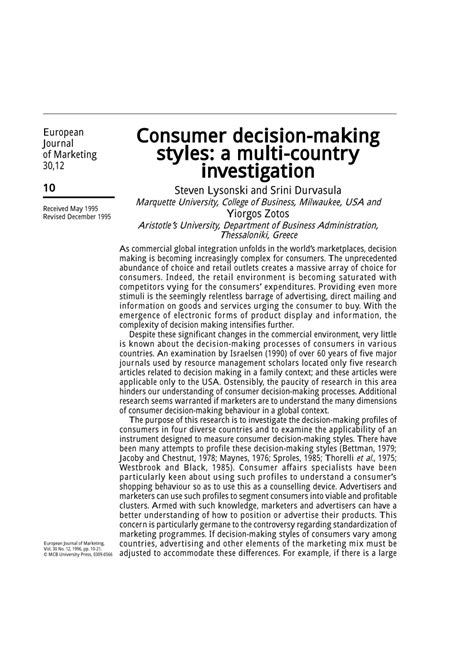 15 downloads 122 views 114kb size. (PDF) Consumer Decision-Making Styles: A Multi-Country ...