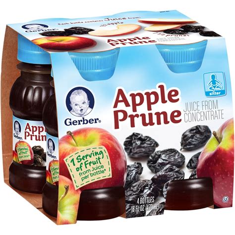One type of sugar called sorbitol acts like a laxative that can help. Gerber Apple Prune 4 Oz. Juice Bottle 4 Pk. | Baby Food ...