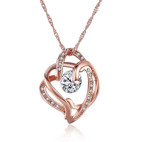 Jewelery jewelry fashion jewelry gold jewelry diamond jewelry gold rings jewelry jewelry collection amazing jewelry jewels. 18K Rose Gold Plated Pendant Necklaces Fashion Women Jewelry Wedding Engagement Necklace Sets ...