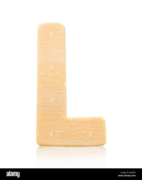 Single Capital Block Wooden Letter L Isolated On White Background Save