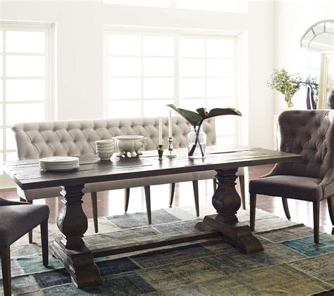 French Tufted Upholstered Dining Bench Banquette Zin Home