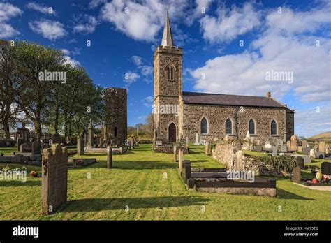 Church And Roundtower Fermoy County Antrim Ulster Northern Ireland