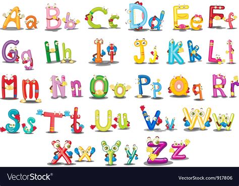 Alphabet Characters Royalty Free Vector Image Vectorstock