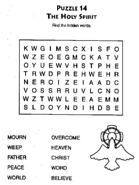 The Holy Spirit Word Search Bible Coloring Pages Job Bible Bible