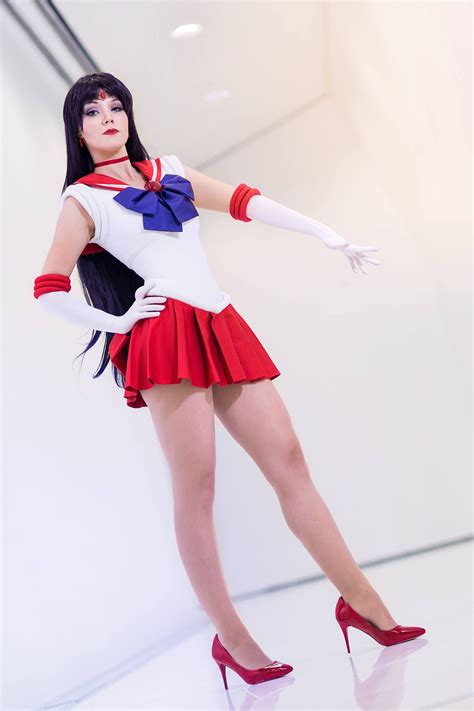 Anime Sailor Moon Character Sailor Mars Cosplayer Lie Chee From