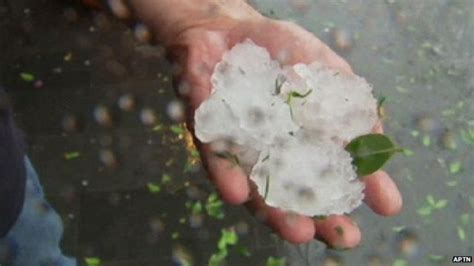 Huge Hailstones Cause Chaos In Brisbane Australia Bbc News