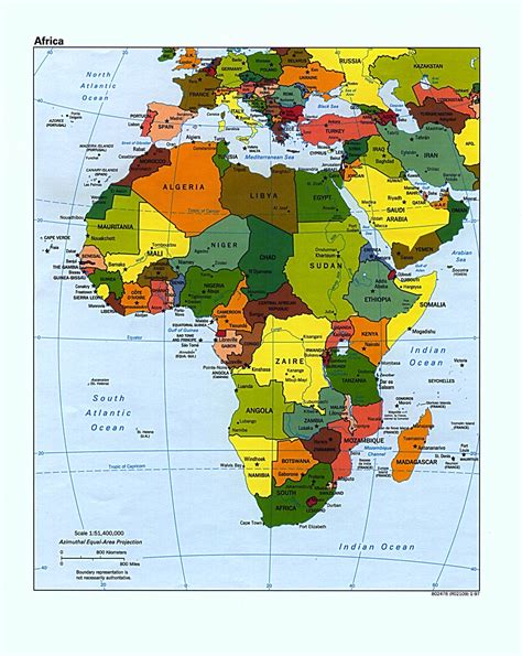 Map Of World Africa Colored Map