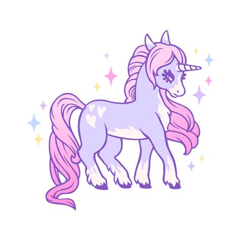 Kawaii Purple Unicorn Horse Fantasy Sticker By Timjohansson