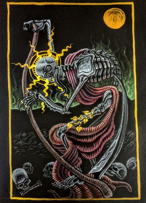 The death card shows some sort of dramatic change in order to have a new beginning. Death Tarot card by grillhou5e on Newgrounds
