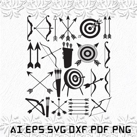 Bow And Arrow Svg Bow Svg Arrow Svg Archer Archery Svg Ai Pdf